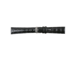 Bracelet de montre Lecco zwart croco cousu avec boucle acier 22.0 mm