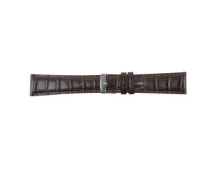Bracelet de montre Lecco brun croco cousu avec boucle acier 20.0 mm